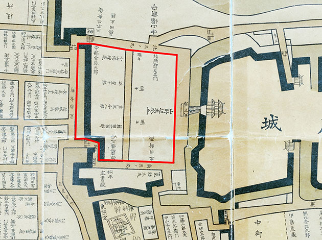 弘道館建設前 天保初期の水戸城絵図